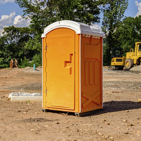 how often are the portable restrooms cleaned and serviced during a rental period in North Georgetown OH